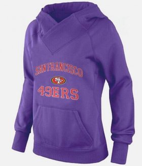 Wholesale Cheap Women\'s San Francisco 49ers Heart & Soul Pullover Hoodie Purple
