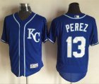 Wholesale Cheap Royals #13 Salvador Perez Royal Blue Flexbase Authentic Collection Stitched MLB Jersey