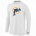 Wholesale Cheap Nike Miami Dolphins Logo Long Sleeve T-Shirt White