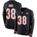 Wholesale Cheap Nike Bengals #38 LeShaun Sims Black Team Color Men's Stitched NFL Limited Therma Long Sleeve Jersey