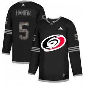 Wholesale Cheap Adidas Hurricanes #5 Noah Hanifin Black Authentic Classic Stitched NHL Jersey