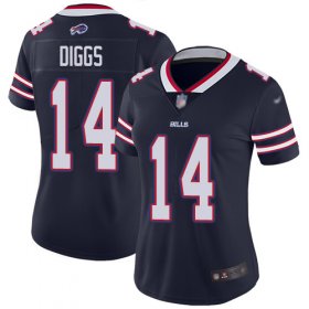 Wholesale Cheap Nike Bills #14 Stefon Diggs Navy Women\'s Stitched NFL Limited Inverted Legend Jersey