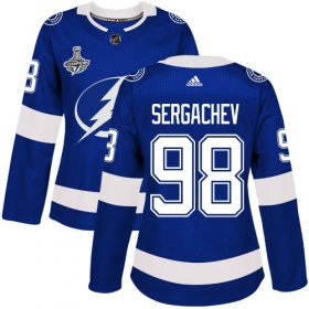 Cheap Adidas Lightning #98 Mikhail Sergachev Blue Home Authentic Women\'s 2020 Stanley Cup Champions Stitched NHL Jersey