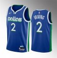 Cheap Men's Dallas Mavericks #2 Kyrie Irving Blue City Edition Stitched Basketball Jersey