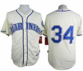 Wholesale Cheap Mariners #34 Felix Hernandez Cream Alternate Cool Base Stitched MLB Jersey