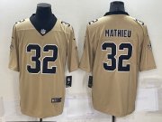 Wholesale Cheap Men's New Orleans Saints #32 Tyrann Mathieu Gold Inverted Legend Stitched Jersey