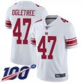 Wholesale Cheap Nike Giants #47 Alec Ogletree White Men's Stitched NFL 100th Season Vapor Limited Jersey