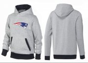 Wholesale Cheap New England Patriots Logo Pullover Hoodie Grey & Black