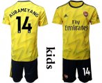 Wholesale Cheap Arsenal #14 Aubameyang Away Kid Soccer Club Jersey