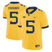 Wholesale Cheap West Virginia Mountaineers 5 Chris Chugunov Yellow College Football Jersey