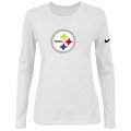 Wholesale Cheap Women's Nike Pittsburgh Steelers Of The City Long Sleeve Tri-Blend NFL T-Shirt White