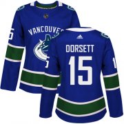 Wholesale Cheap Adidas Canucks #15 Derek Dorsett Blue Home Authentic Women's Stitched NHL Jersey
