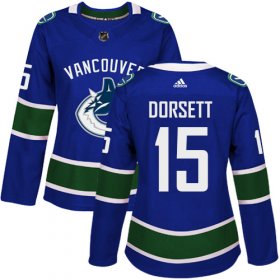 Wholesale Cheap Adidas Canucks #15 Derek Dorsett Blue Home Authentic Women\'s Stitched NHL Jersey