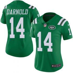 Wholesale Cheap Nike Jets #14 Sam Darnold Green Women\'s Stitched NFL Limited Rush Jersey