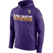 Wholesale Cheap Men's Minnesota Vikings Nike Purple Sideline Circuit Pullover Performance Hooded Sweatshirt