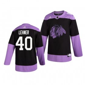 Wholesale Cheap Chicago Blackhawks #40 Robin Lehner Adidas Men\'s Hockey Fights Cancer Practice NHL Jersey Black