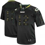 Wholesale Cheap Nike Packers #12 Aaron Rodgers New Lights Out Black Men's Stitched NFL Elite Jersey