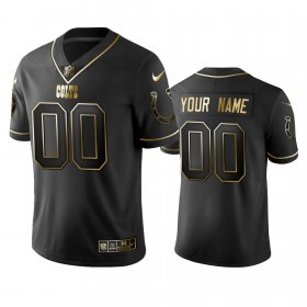 Wholesale Cheap Colts Custom Men\'s Stitched NFL Vapor Untouchable Limited Black Golden Jersey
