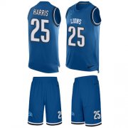 Wholesale Cheap Nike Lions #25 Will Harris Blue Team Color Men's Stitched NFL Limited Tank Top Suit Jersey
