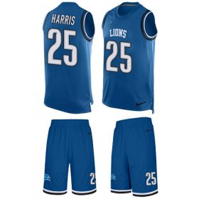 Wholesale Cheap Nike Lions #25 Will Harris Blue Team Color Men\'s Stitched NFL Limited Tank Top Suit Jersey