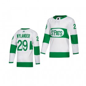 Wholesale Cheap Adidas Maple Leafs #29 William Nylander White 2019 St. Patrick\'s Day Authentic Player Stitched Youth NHL Jersey