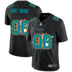 Wholesale Cheap Miami Dolphins Custom Men\'s Nike Team Logo Dual Overlap Limited NFL Jersey Black
