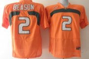 Wholesale Cheap Miami Hurricanes #2 Jon Beason Orange Jersey