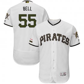 Wholesale Cheap Pittsburgh Pirates #55 Josh Bell Majestic Alternate Authentic Collection Flex Base Player Jersey White