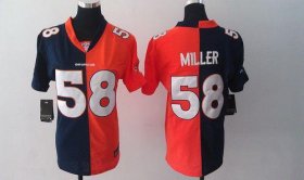 Wholesale Cheap Nike Broncos #58 Von Miller Orange/Blue Women\'s Stitched NFL Elite Split Jersey
