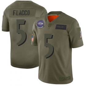 Wholesale Cheap Nike Ravens #5 Joe Flacco Camo Youth Stitched NFL Limited 2019 Salute to Service Jersey