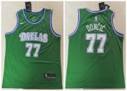 Wholesale Cheap Men's Dallas Mavericks 77 Luka Doncic Green Nike Swingman Jersey
