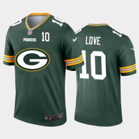 Wholesale Cheap Green Bay Packers #10 Jordan Love Green Men\'s Nike Big Team Logo Player Vapor Limited NFL Jersey