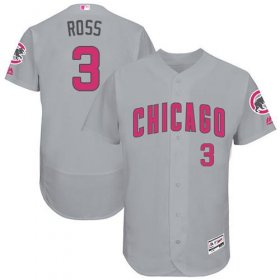 Wholesale Cheap Cubs #3 David Ross Grey Flexbase Authentic Collection Mother\'s Day Stitched MLB Jersey