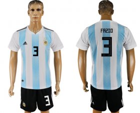 Wholesale Cheap Argentina #3 Fazio Home Soccer Country Jersey