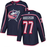 Wholesale Cheap Adidas Blue Jackets #77 Josh Anderson Navy Blue Home Authentic Stitched NHL Jersey