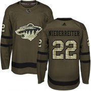 Wholesale Cheap Adidas Wild #22 Nino Niederreiter Green Salute to Service Stitched NHL Jersey
