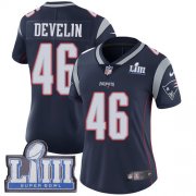 Wholesale Cheap Nike Patriots #46 James Develin Navy Blue Team Color Super Bowl LIII Bound Women's Stitched NFL Vapor Untouchable Limited Jersey