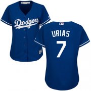 Wholesale Cheap Dodgers #7 Julio Urias Blue Alternate Women's Stitched MLB Jersey