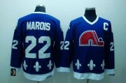 Wholesale Cheap Nordiques #22 Mario Marois Stitched CCM Throwback Blue NHL Jersey
