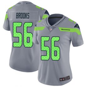 Wholesale Cheap Nike Seahawks #56 Jordyn Brooks Gray Women\'s Stitched NFL Limited Inverted Legend Jersey