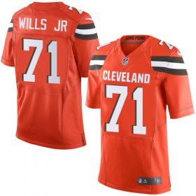Wholesale Cheap Nike Browns #71 Jedrick Wills JR Orange Alternate Men\'s Stitched NFL New Elite Jersey