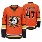 Wholesale Cheap Anaheim Ducks #47 Hampus Lindholm Men's 2019-20 Third Orange Alternate Stitched NHL Jersey