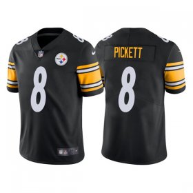 Wholesale Cheap Men\'s Pittsburgh Steelers #8 Kenny Pickett 2022 Black Vapor Untouchable Limited Stitched Jersey