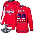 Wholesale Cheap Adidas Capitals #29 Christian Djoos Red Home Authentic USA Flag Stanley Cup Final Champions Stitched NHL Jersey