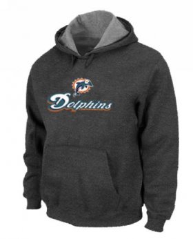 Wholesale Cheap Miami Dolphins Authentic Logo Pullover Hoodie Dark Grey