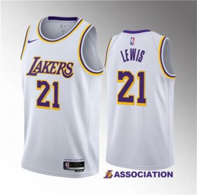 Wholesale Cheap Men\'s Los Angeles Lakers #21 Maxwell Lewis White 2023 Draft Association Edition Stitched Basketball Jersey1