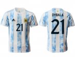 Wholesale Cheap Men 2020-2021 Season National team Argentina home aaa version white 21 Soccer Jersey