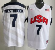 Wholesale Cheap 2012 Olympics Team USA #7 Russell Westbrook Revolution 30 Swingman White Jersey