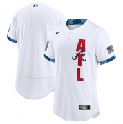 Wholesale Cheap Men's Atlanta Braves Blank 2021 White All-Star Flex Base Stitched MLB Jersey