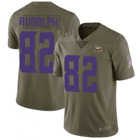 Wholesale Cheap Nike Vikings #82 Kyle Rudolph Olive Youth Stitched NFL Limited 2017 Salute to Service Jersey